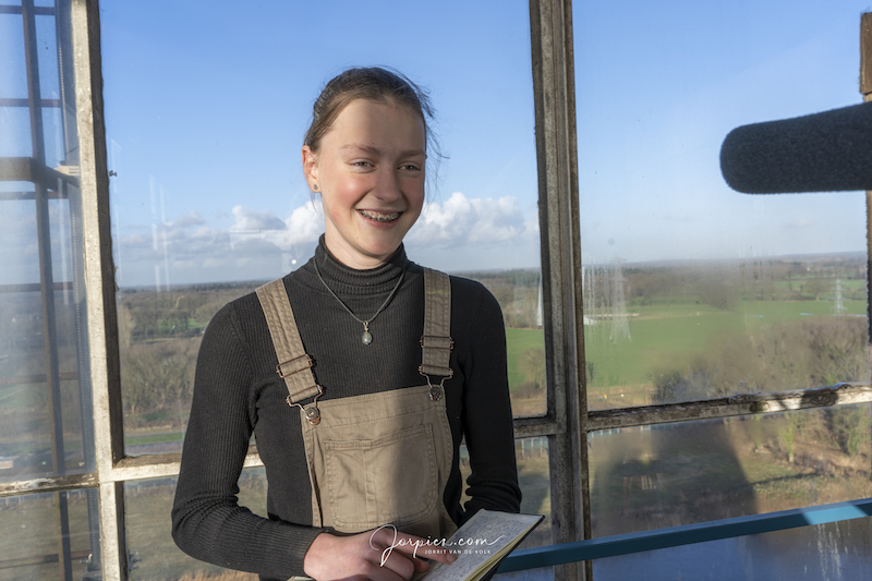 Jonge dichter bovenin de Oocon-silo Lochem