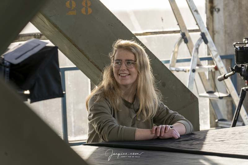 Jonge dichter bovenin de Oocon-silo Lochem