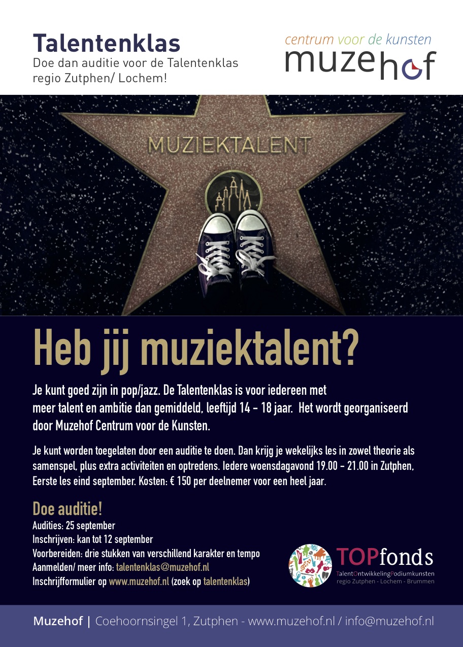 auditieflyer Talentenklas
