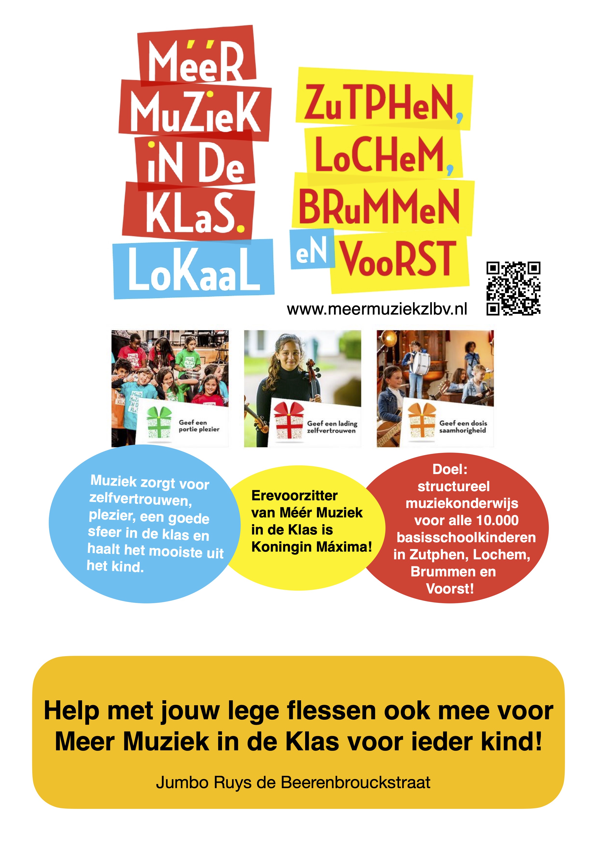 Infoposter doneer je statiegeld Meer muziek in de klas
