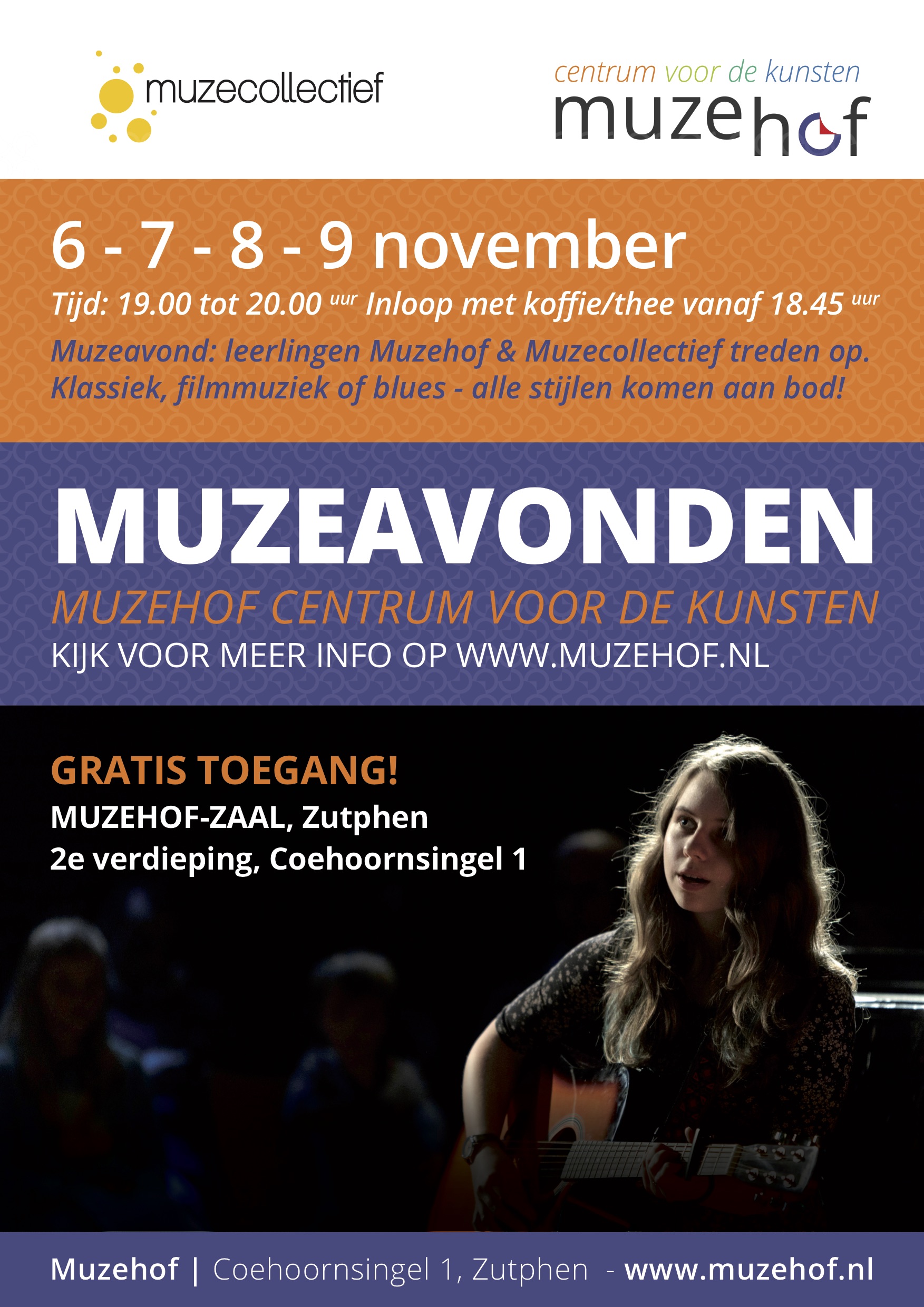 Een meisje speelt gitaar en zingt.